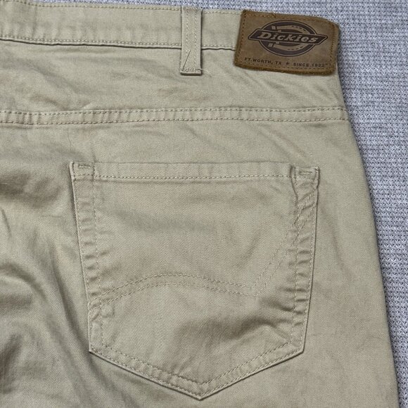 Dickies Mens Khaki Pants Stretch Straight Leg Pockets Tan Trouser Size 40X30 - Picture 5 of 13
